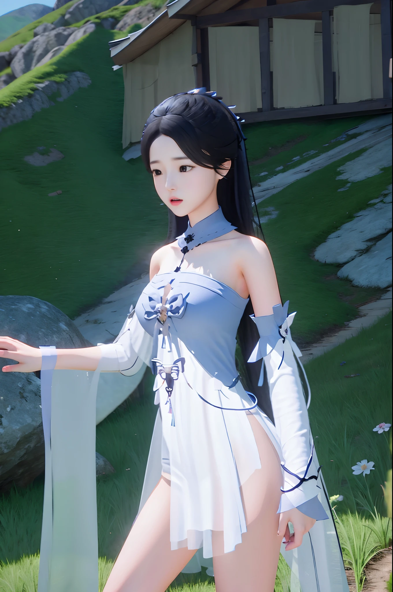 zhaolinger,1girl,black hair,