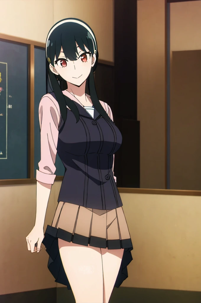 (masterpiece, highest quality: 1.2), alone, 1 girl, alone, panties，，黒いschool uniform，Sailor suit，blazer，((skirt lift))，(((panties)))，your heather, smile, Mouth closed, View audience, Long black hair, head band,  Earrings, Big Breasts, Medium Waist, Medium Hips, wide thighs, Embarrassing, attractive, smiling with her Mouth closed, Good move., Excellent anatomy,panties，classroom，，Sailor suit，blazer，