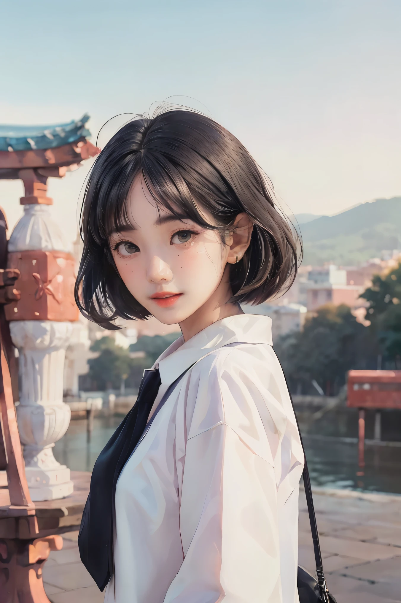 stechu,(white background:1.4), ((tachi-e)), original,(illustration:1.1),(best quality),(masterpiece:1.1),(extremely detailed CG unity 8k wallpaper:1.1), (colorful:0.9),(panorama shot:1.4),(solo:1.2), (ink splashing),(color splashing),((watercolor)), clear sharp focus,{ 1girl standing },((korean style )),flower background,outdoors,rocks, looking at viewer, make happy expressions,soft smile,pure,beautyfull detailed face and eyes,beautyfull intricacy clothing decorative pattern details, black hair,black eyes,colorwater