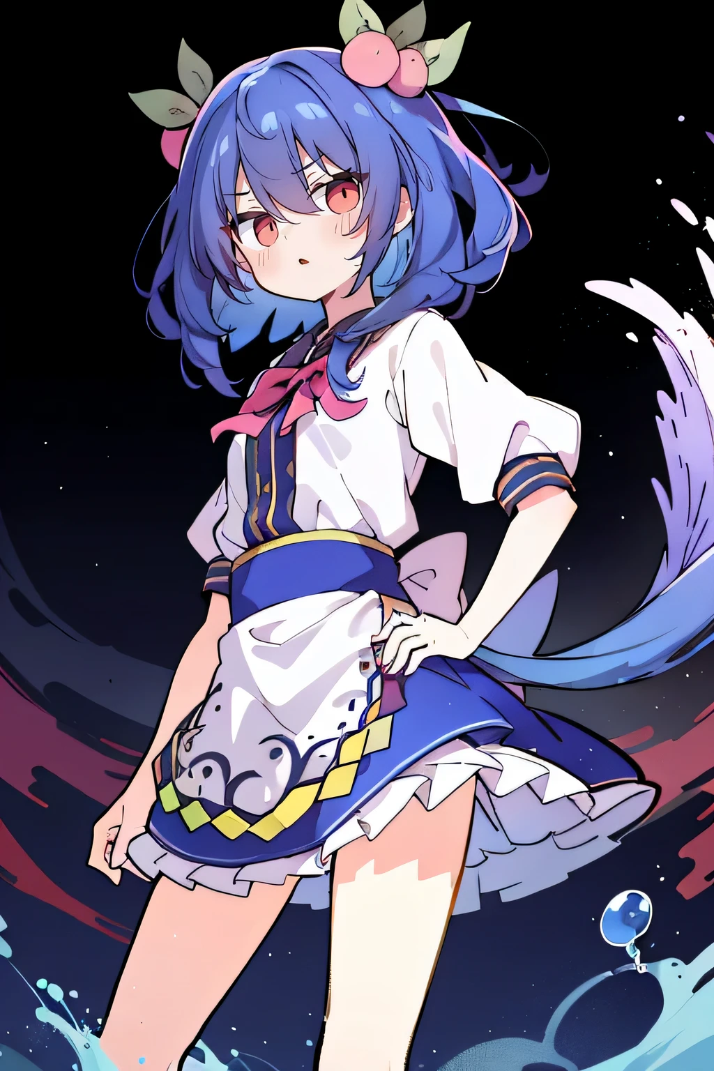 (masterpiece),best quality, expressive eyes, perfect face, 1girl,
Put your hands on your waist,fair, Gorgeous,Japanese cartoons,girl,lola,Hina Angel, blue hair, blue haired, floating clothes,Grab your waist, Grab your waist, hands on hips , hands on hips,sit, sit on ground, Legs on the ground, flat chest,starry sky,Pink eyes,