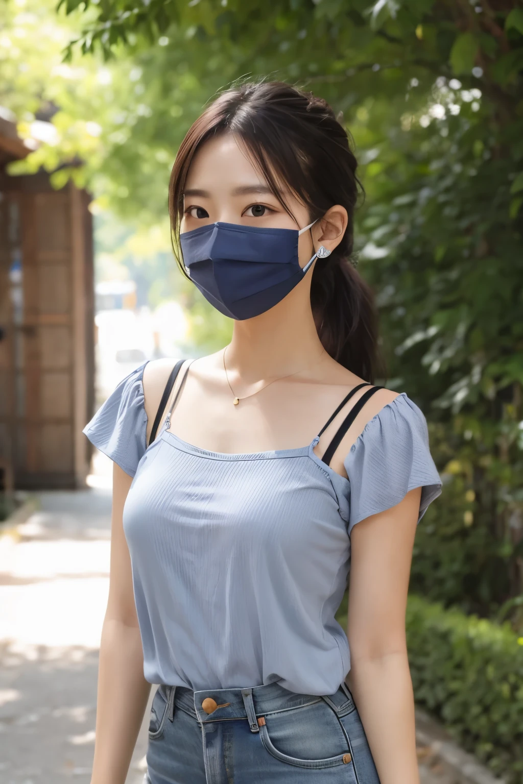 young asian 1girl, strapless, underboob, huge breasts, arms behind back, outdoors, from below, (looking at me:1.2), open lips, photorealistic, Negative prompt: out of frame, blurry, distort, disfigure, mutate, mutilate, amputate, conjoined, watermark, low quality, bad image, ugly, grotesque, horror, anime
Steps: 30, ENSD: 31337, Size: 512x768, Seed: 610482437, Model: SRDR 0.6, Version: v1.5.2, Sampler: DPM++ 2S a Karras, CFG scale: 8, Model hash: 3a84229fb3, Hires steps: 15, Hires upscale: 1.5, Hires upscaler: 4x-UltraSharp, add_saturation: 012b58197f40, "add_brightness: 6ff2dd5184da, ADetailer model: mediapipe_face_full, ADetailer version: 23.8.1, Denoising strength: 0.3, ADetailer mask blur: 8, ADetailer confidence: 0.3, ADetailer dilate/erode: 64, ADetailer mask min ratio: 0.01, ADetailer inpaint padding: 64, ADetailer denoising strength: 0.3, ADetailer inpaint only masked: True, High-end strapless tempting sexy ancient style lingerie(73): 3c35809aa100"