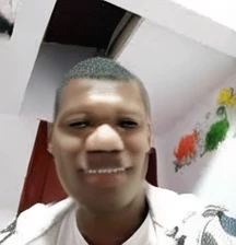 There's a man who's smiling and posing for a photo, foto frontal, mohamed reda, around 20 years, around 19 years, Foto de perfil, por Anthony S. Waters, Afrocanadiense, taken in the early 2020s, by Samuel Silva, alejandro astor, riyahd cassiem, imagen de muy muy baja calidad, foto de perfil en la cabeza
