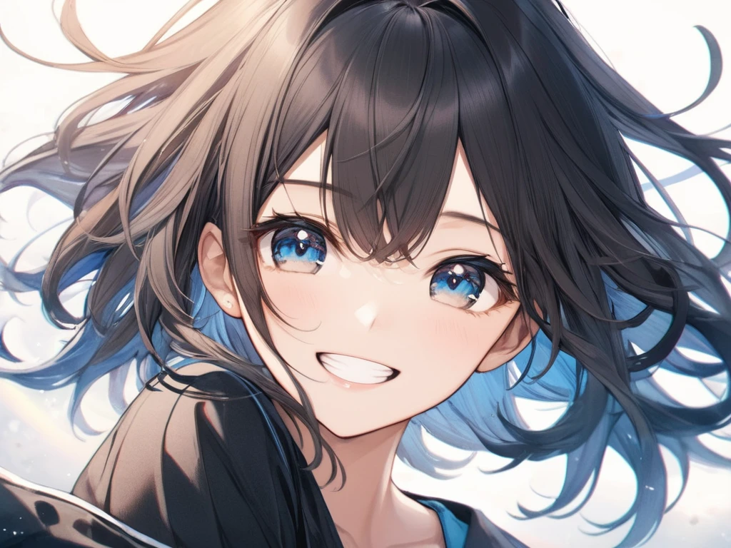 (masterpiece:1.2), (best quality),(ultra detailed),(extremely detailed),(absolutely resolution) ,absurdres,8k,
BREAK, 1girl, solo, gradation hair, messy hair, grin,