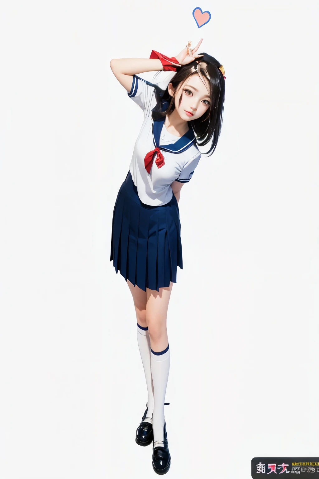 cartoon girl in holding her head with her hands, de una colegiala posando, wearing Japanese , vistiendo uniforme escolar, Usando un uniforme escolar, Chica de escuela, anime chica tailandesa, Japanese girl , beautiful anime high Chica de escuela, linda colegiala, realista , chica vestida de uniforme, una chica anime, pose de anime, Japanese