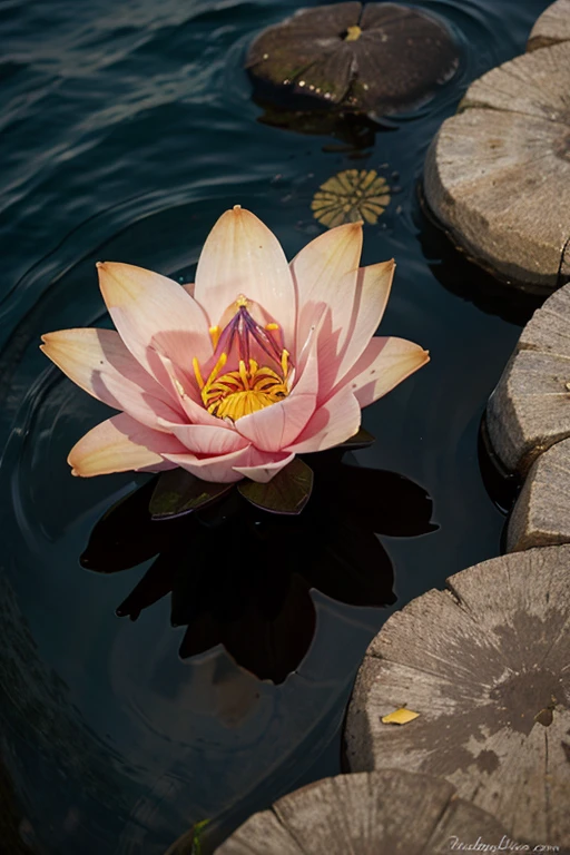 flor de loto en el mar