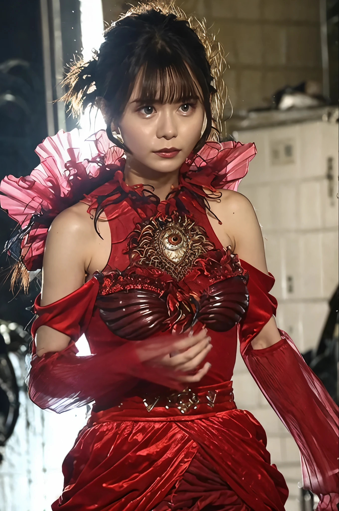 highest quality,masterpiece,8K,Beautiful woman,一人のBeautiful woman,((crucifixion)),cross,(execution),incontinence,Are crying,torture,slave,((crossにcrucifixionにされた女性:1.5))