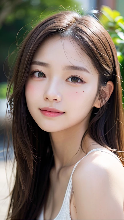 With the alleys of Kyoto in the background、18-year-old girl、independent、look forward to、Light eye makeup、Brown Hair Color、flat 、Hair blowing in the wind、quality of actress、Shiny, Ultra-realistic faces、smileの表情、Watery eye、look up、Calming lighting effects、 Ultra-Realistic Capture、Very detailed、High resolution 16K human skin closeup。Skin texture must be natural、Must be so detailed that pores are visible、skin is healthy、Must be even tone、Use natural light and color、High quality photos taken by a modeling agency&#39;Exclusive photographer、smile