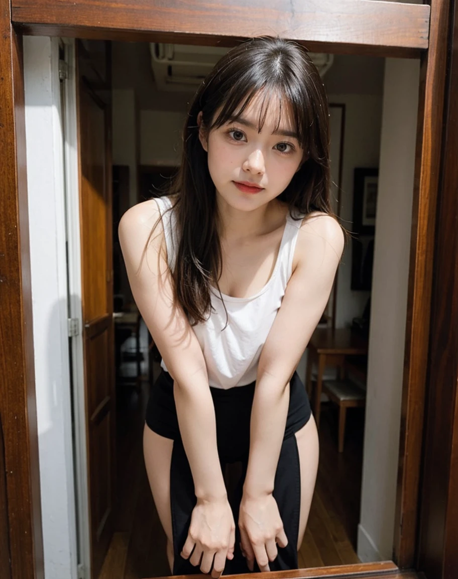 Ultra-realistic capture, Highly detailed, High resolution 16k close-up of human skin. Skin texture must be natural, With such detail that pores can be finely identified. Skin should look fair-skinned, In a uniform tone. Use natural light and color
Cute Japan Woman Pictures, Big, Very Short Bob Hair, (oversized_sweater,:1.1) Necklace, Full Body, Crawling on All Fours, Dark Areola
