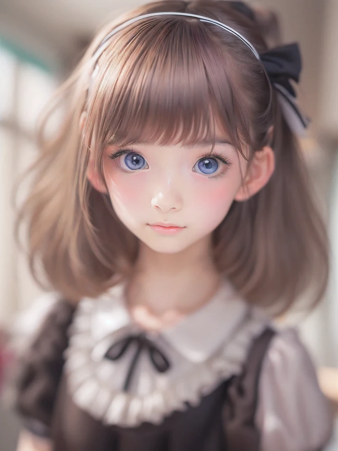 ((sfw: 1.4)), ((sfw, extra short hair, sidelocks-hair, 1Girl)), Ultra High Resolution, (Realistic: 1.4), RAW Photo, Best Quality, (Photorealistic Stick), Focus, Soft Light, (()), ((Japanese)), (( (young face))), (surface), (depth of field), masterpiece, (realistic), wearing highly detailed (( maid clothes with frills and ribbon)), bangs, ((1 girl)),(half body image:1.5)