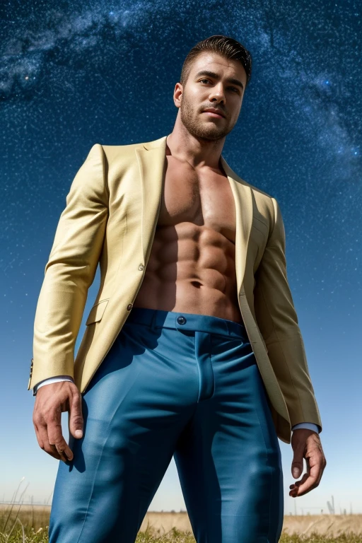 (photorealistic, masterpiece, best quality, highres, highly detailed), a young and handsome man posing nude surrounded by crystal, personification of crystal as a man, 18-year-old man, nude, penis, vibrant colors, realistic lighting, sparkling reflections, radiant and transparent skin, slim athletic physique, intense gaze, striking features, well-defined jawline, tousled hair, confident and relaxed posture, artistic composition, elegant and graceful pose, captivating and alluring expression, the man's body covered with delicate and intricate crystals, creating a mesmerizing and ethereal effect, immaculate attention to detail, flawless rendering of textures, harmonious blend of realism and fantasy, incredible depth and dimension, attention-grabbing contrast between the smoothness of the man's skin and the texture of the crystals, seamless integration of the human form with the crystal surroundings, evoking a sense of grace, beauty, and mystery, powerful symbolism of purity and strength embodied by the crystal elements, expert use of shadows and highlights to enhance the three-dimensional quality of the image, masterful use of color to create a dreamlike atmosphere, refined and subtle nuances of light and shade, creating a visually stunning and emotionally impactful scene, exquisite craftsmanship and skillful execution, capturing the essence of both the human form and the ethereal beauty of crystals, creating an unforgettable and awe-inspiring visual experience.