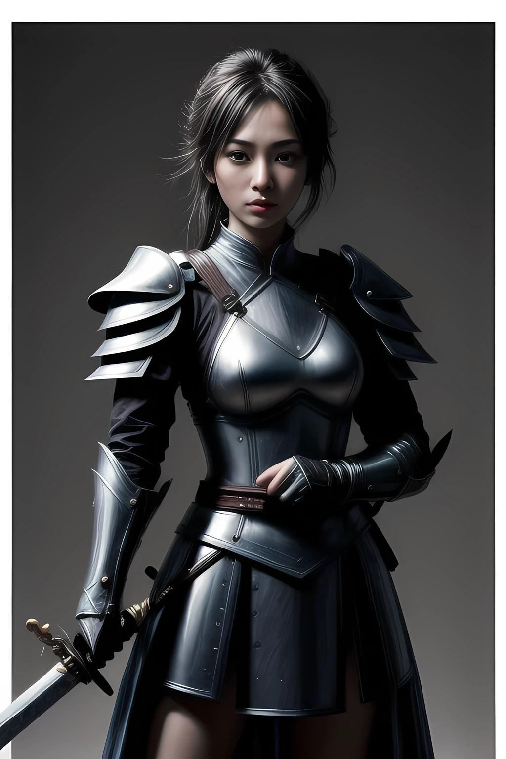 female Swordsman in swordsman armor