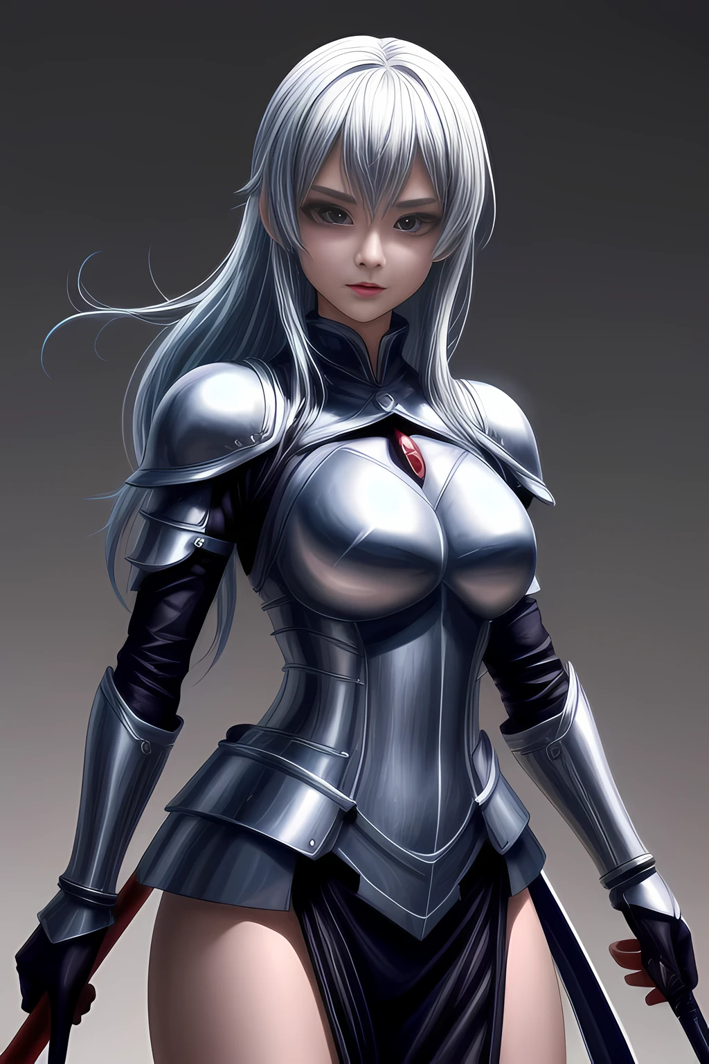female Swordsman in swordsman armor