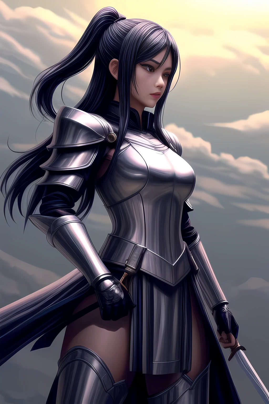 female Swordsman in swordsman armor