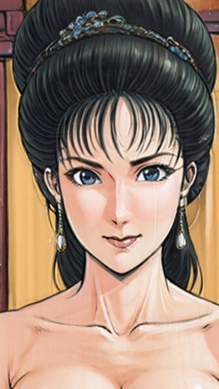 (best quality), (very aesthetic), (ultra-detailed), (best illustration),NSFW,a mature female,Perfect Face,Suikoden,Mrs. Lin,(full_nude),(full_body),big breast,big nipple,red cheek,(troubled face),Sweating,skinny, take off chinese traditional clothes,chinese traditional style bed,