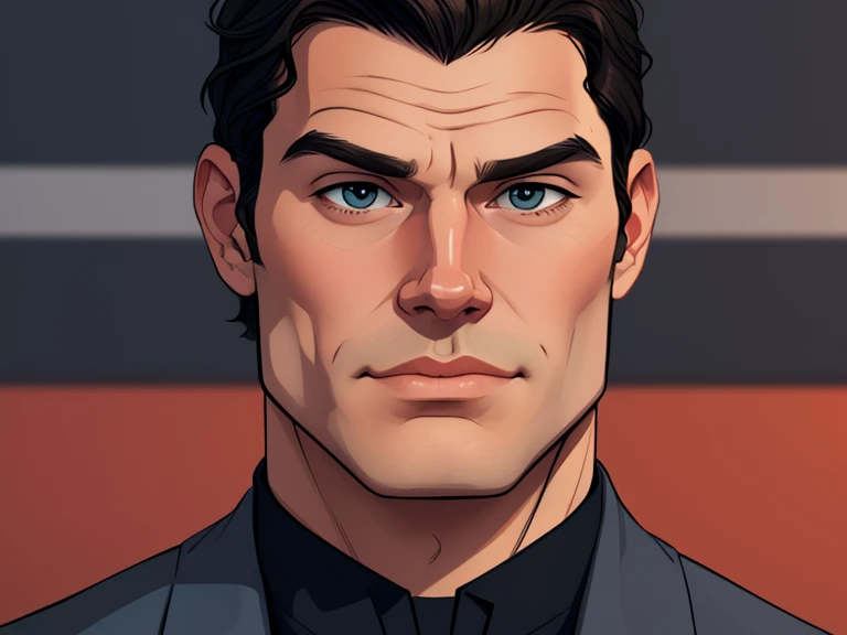 Cartoon style digital illustration portrait mode man in his 30s Henry Cavill Cartoon style digital illustration