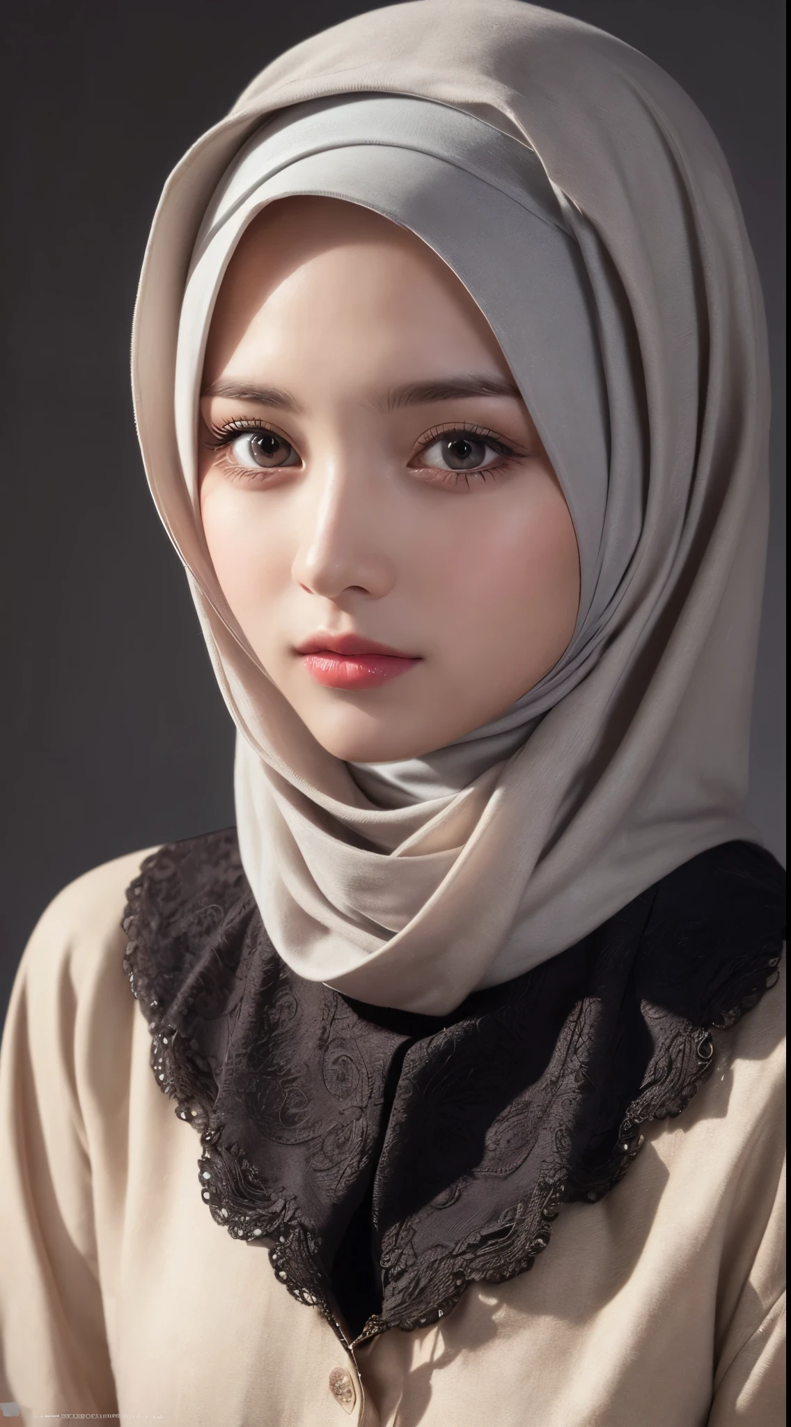 masutepiece, Best Quality, Illustration, Ultra-detailed, finely detail, hight resolution, 8K Wallpaper, Perfect dynamic composition, Beautiful detailed eyes,  Natural Lip, Wear hijab moslem, fancy jubba thobbe, Random poses