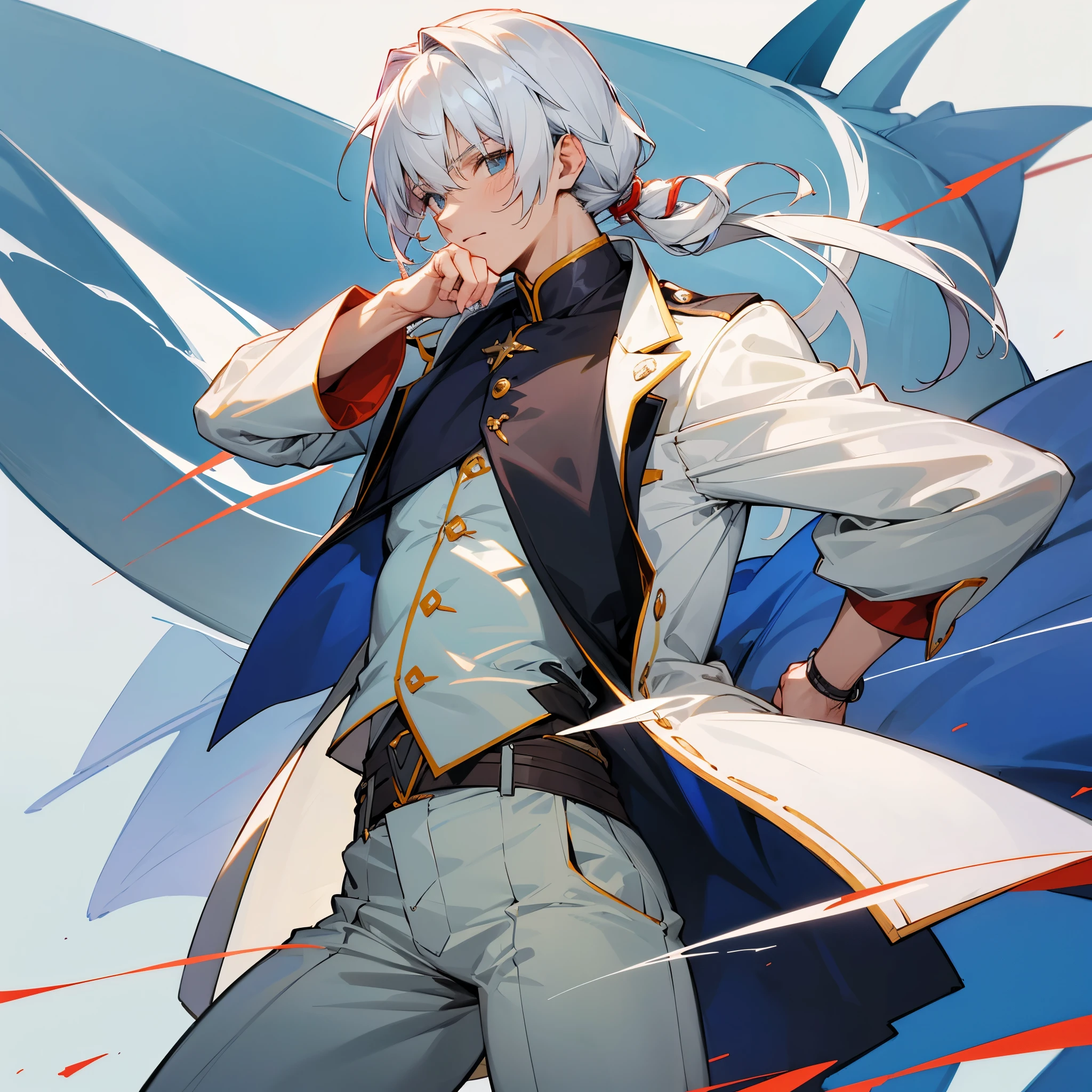 
Grand frère de mistuyu takashi, cheveux blanc, American university style jacket, pantalon shino marron claire, chaussure blanche, yeux gris comme son frère mais regard déterminé et joueur. Il est mince mais ses muscles sont caché sous sa veste ample (il a la carrure de draken avec sa veste). When he takes off his jacket, il a des muscles bien déssiné sur un corps maince et grand. Il fait un 1m90. He is very protective of his brother, joyeux et optimiste, mais il est impitoyable avec ses ennemis.