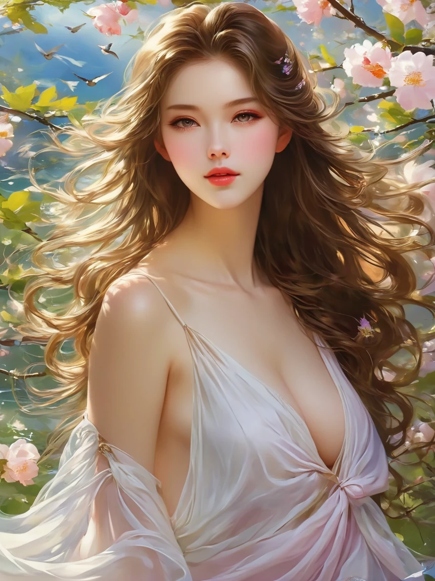 (masterpiece,Best quality:1.2),1girl,solo,(whole body:1.3),She is slender,Light as a swallow,Even wearing simple clothes can't hide her elegance,她的曲线起伏如masterpiece大自然的雕琢,The perfect combination of plumpness and slenderness,Amazing her beauty
