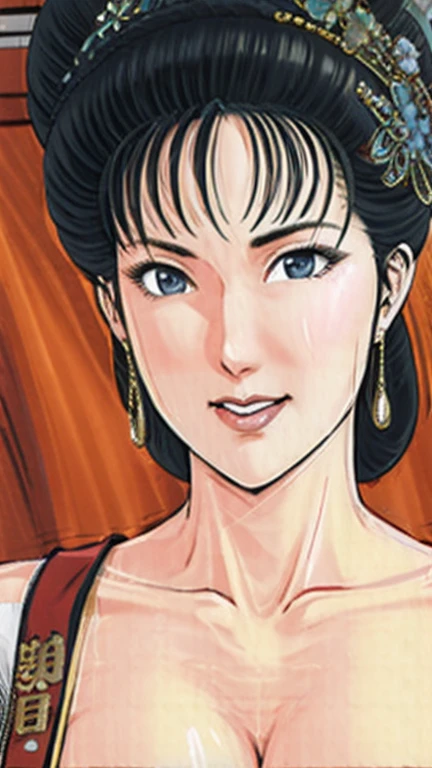 (best quality), (very aesthetic), (ultra-detailed), (best illustration),NSFW,a mature female,Perfect Face,Suikoden,Mrs. Lin,(full_nude),(full_body),big breast,big nipple,red cheek,(troubled face),Sweating,skinny, take off chinese traditional clothes,chinese traditional style bed,Breastfeeding a baby