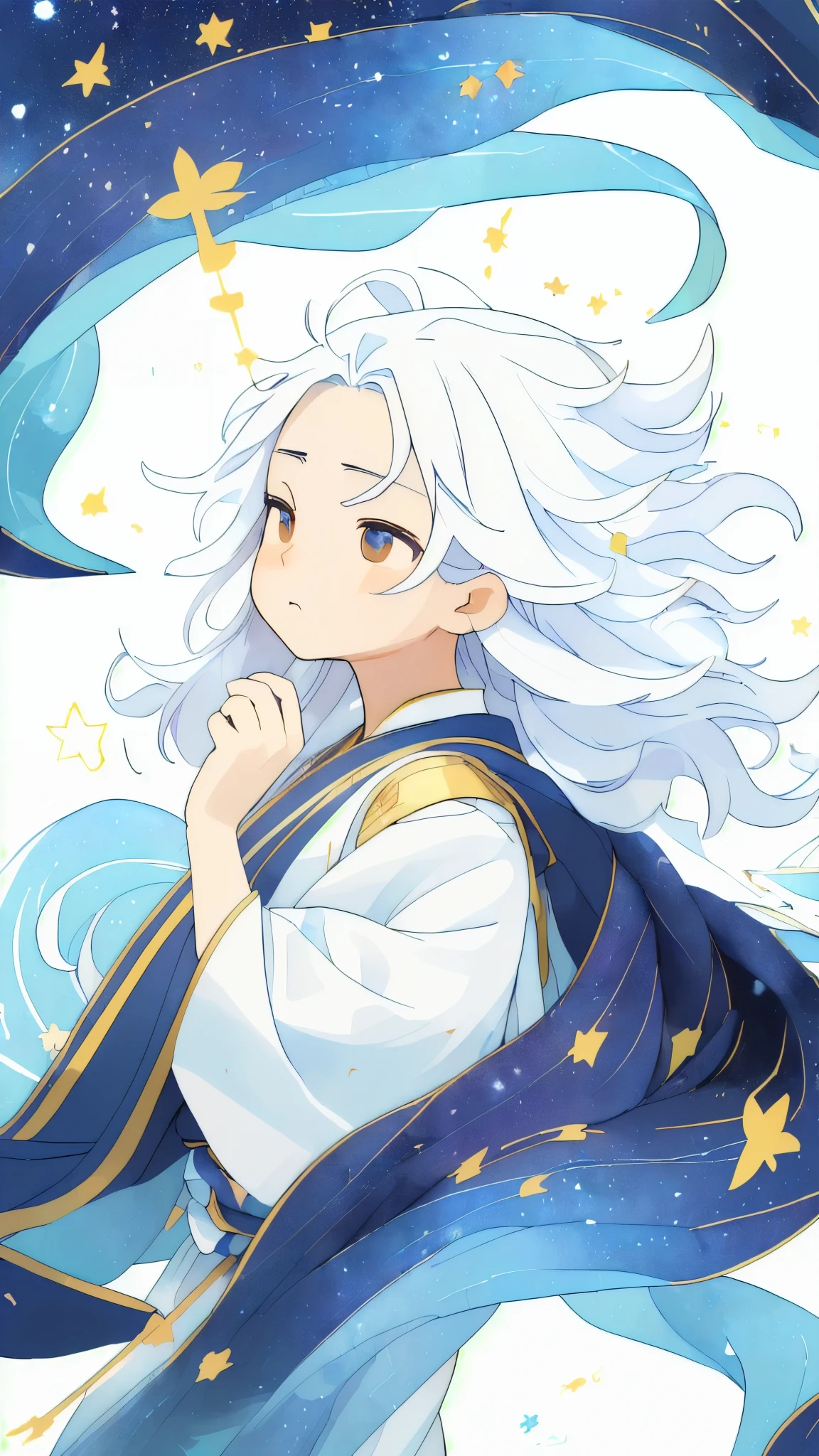 ((masterpiece)), (((最好of质量))), ((Super detailed)), ((illustration)),[逼真of光效],shadow,(Fantasy style),(White background:1.6), 簡單of背景, (earth theme),(a cloak)[(hair focus,((1 Girl)),[(Big slime hair): (Cloud):0.3], (背景上of頭髮),(High Saturation),(hair surrounded by galaxy splashes),)):((her hair is becoming galaxy clouds,:1.27628), (hair and clothes is galaxy clouds and cluster of Star:1.1025),(a cloak is becoming galaxy clouds)(丰富多彩of_galaxy_Print_tuft_of_Star_Print:1.35),((detailed starry sky with 丰富多彩of galaxy and galaxy clouds):1.2)):0.35], (((masterpiece))),(((最好of质量))),((Super detailed)),(illustration),(Dynamic angle),((漂浮of)),(painting),((Messy hair)),((美丽细致of脸庞)),collar,Bare shoulders, ((丰富多彩of hair)),((Striped hair)),美丽细致of眼睛,(gradient eyes),(((丰富多彩of eyes))),(((丰富多彩of background))),(((High Saturation))),(((surrounded by 丰富多彩of splashes))),(((surrounded by 丰富多彩of dot))),丰富多彩of bubble,((闪亮of)),