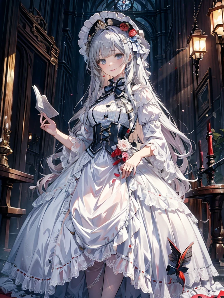 (((masterpiece)))、((highest quality))、(Super detailed)、(CG illustration)、(very beautiful girl))、cinematic light、((1 Mechanical Girl))、 SF、Apocalypse、Erotic grotesque、graduate school(beautiful and luxurious:1.2)、(1 girl:1.3)、facing the front,long silver hair,corset,high waist skirt,