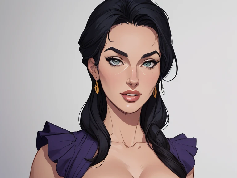 estilo de desenho animado:1.2), Monica Bellucci Mulher brasileira desenho ART Artline mulher fundo branco Imagem cartoon de uma mulher , roupas sensuais , garota super valente destemida , Ilustra??o estilo desenho animado, estilo de arte dos desenhos animados, estilo de arte dos desenhos animados, digital illustration style, design de personagens altamente detalhado, arte digital detalhada fofa, City fan art, design de personagem retrato, beautiful digital illustration, retrato de alta qualidade, arte em quadrinhos, retrato do design do personagem, white background Busty without clothes and medium breasts cartoon style female character dressed as a Halloween witch Monica Bellucci 