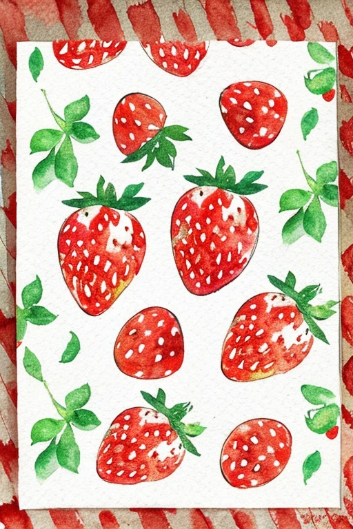 Watercolor strawberries