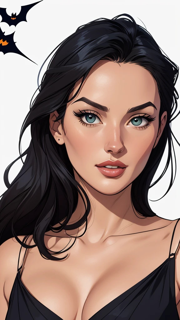 estilo de desenho animado:1.2), Monica Bellucci Brazilian woman draw ART Artline white background woman Cartoon image of a woman , roupas sensuais , garota super valente destemida , cartoon style illustration, estilo de arte dos desenhos animados, estilo de arte dos desenhos animados, digital illustration style, design de personagens altamente detalhado, arte digital detalhada fofa, City fan art, design de personagem retrato, beautiful digital illustration, retrato de alta qualidade, arte em quadrinhos, retrato do design do personagem, white background Busty without clothes and medium breasts female character cartoon style dressed as a halloween witch Monica Bellucci