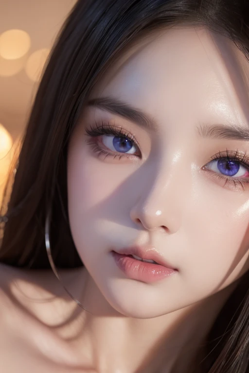 girl, high quality, Very detailedな, Crazy Details, 4k quality (Cinematic digital artwork: 1.3), high quality, 最high qualityの, Very detailed, shape, [4k digital art]、 Indiasug nr, (Sharp focus: 1.5), Written boundary depth, Bokeh, 4k 、High resolution, Very detailedな, Highly detailed CG Unity 8k wallpaper, Realistic, Photorealistic, Raw photo, beautiful and Detailed face, White skin, Realistic glowing skin, Detailed hair texture, Perfect body, Healthy Body、big breasts, Beautiful Face, Acura, Anatomically correct, highly Detailed face, Eye and skin texture, Natural neck length, (Beautiful Eyes), (Beautiful Hands), (Glowing Skin:1.2)、 Thin legs, knowledgeable person、Detailed face、Detailed Background、 (Live Action、Intricate details)、 Dramatic Compensate、Compensate、eye make up、eyeliner、eye shadow、Lilac Contact Lenses、lingerie、Wide Shot