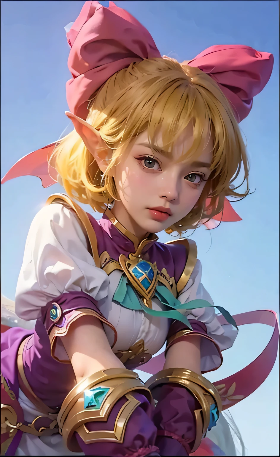 a close up of a , purple hair , big booobs , shadowbringers cinematic, 4 k detail fantasy, a beautiful fantasy empress, game cg, xianxia fantasy, xianxia hero, 2. 5 d cgi anime fantasy artwork, cinematic goddess close shot, ruan jia and artgerm, wow 4 k detail fantasy, hyperdetailed fantasy character