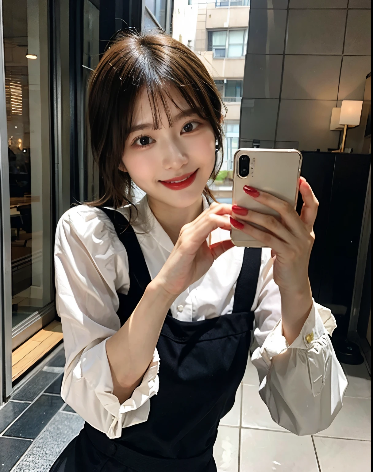 Selfie pose、smile