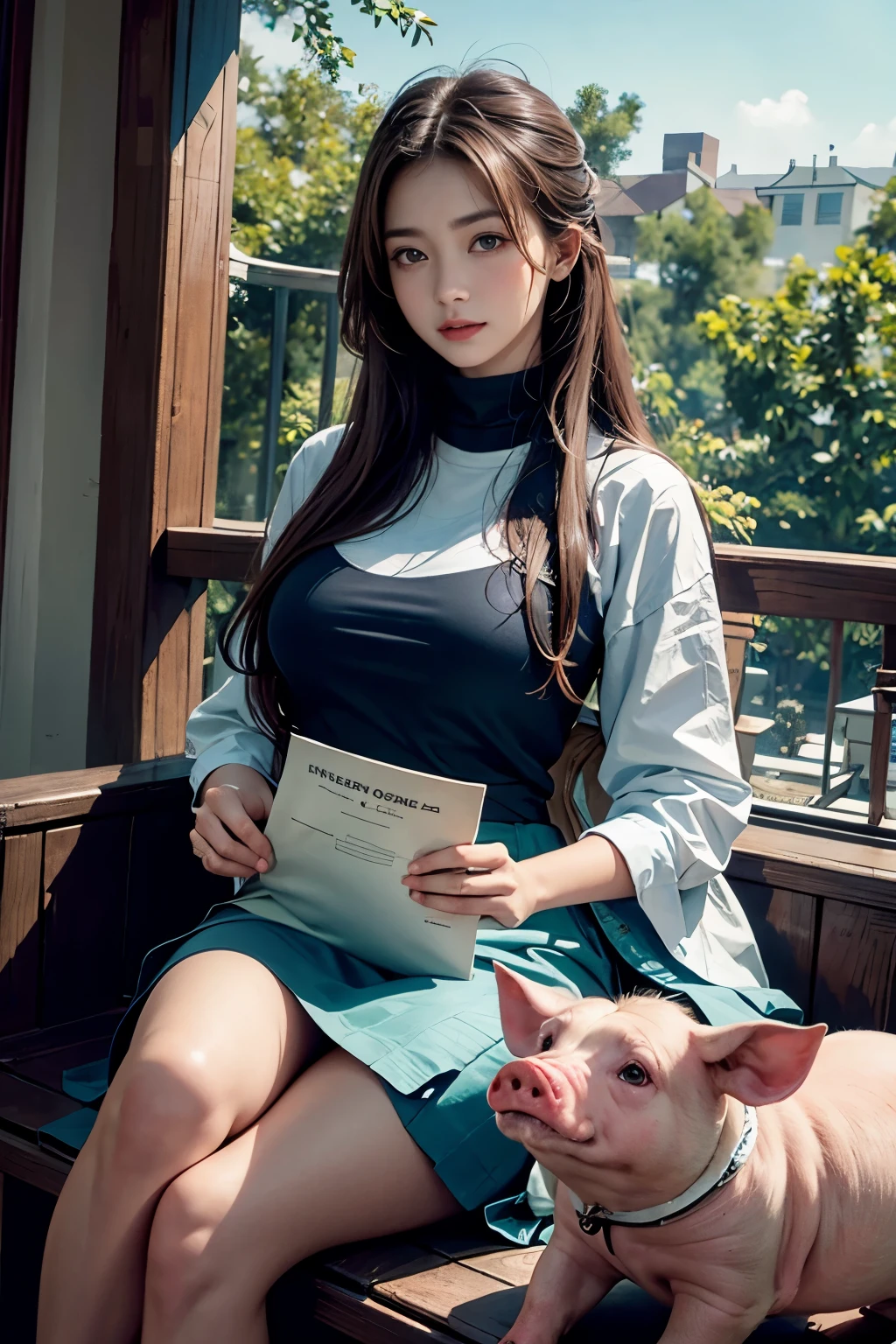 Girl Beautifully Riding a Pig in Ultra Realism: A Scientific Journal Photo with Highly Detailed, High-Resolution 16K Images

Amidst the pages of a scientific journal, an intriguing image captures the reader's attention. A girl, radiantly beautiful, sits gracefully atop a pig, her eyes filled with a sense of mischief and adventure. The raw, documentary-style photo showcases every detail, from the curves of her delicate features to the intricacies of the pig's textured skin.

The ultra-realistic representation of this scene transports viewers into the moment, as the girl's flowing hair cascades down