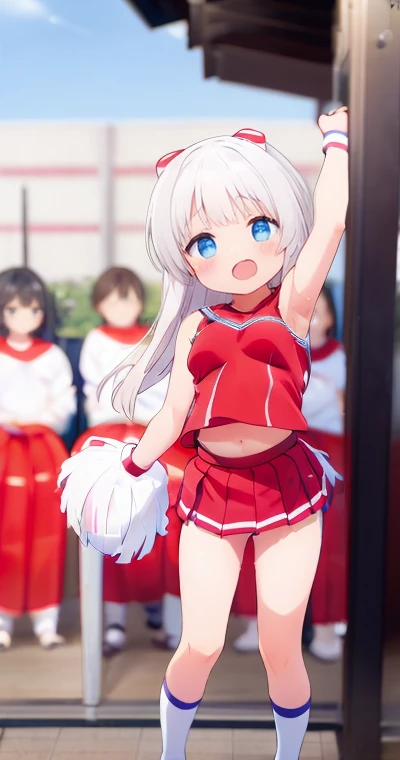 ((real quality:1.5)),((American)),(best quality), 1person,super ,blush,shame smile,((child :1.5)),((135cm:1.5)),(((((nsfw))))),(nude),((little idle)),(sports shoes),(spread pussy)),(((sumail))),((Japanese idol)),(((pussy/vagina))),(spread her pussy),(uterus,urethra),(spread legs,pussy focus:0.5),((soro)),legs spread, about to be ravished, wet pussy, leg grab,((TOKYO mega City:1.3)),((sexy WhiteRED cheerleader costume:1.5)),sports half tank top,,((turquoise eye/cute droopy eyes)),((Whitehair)),longhair,