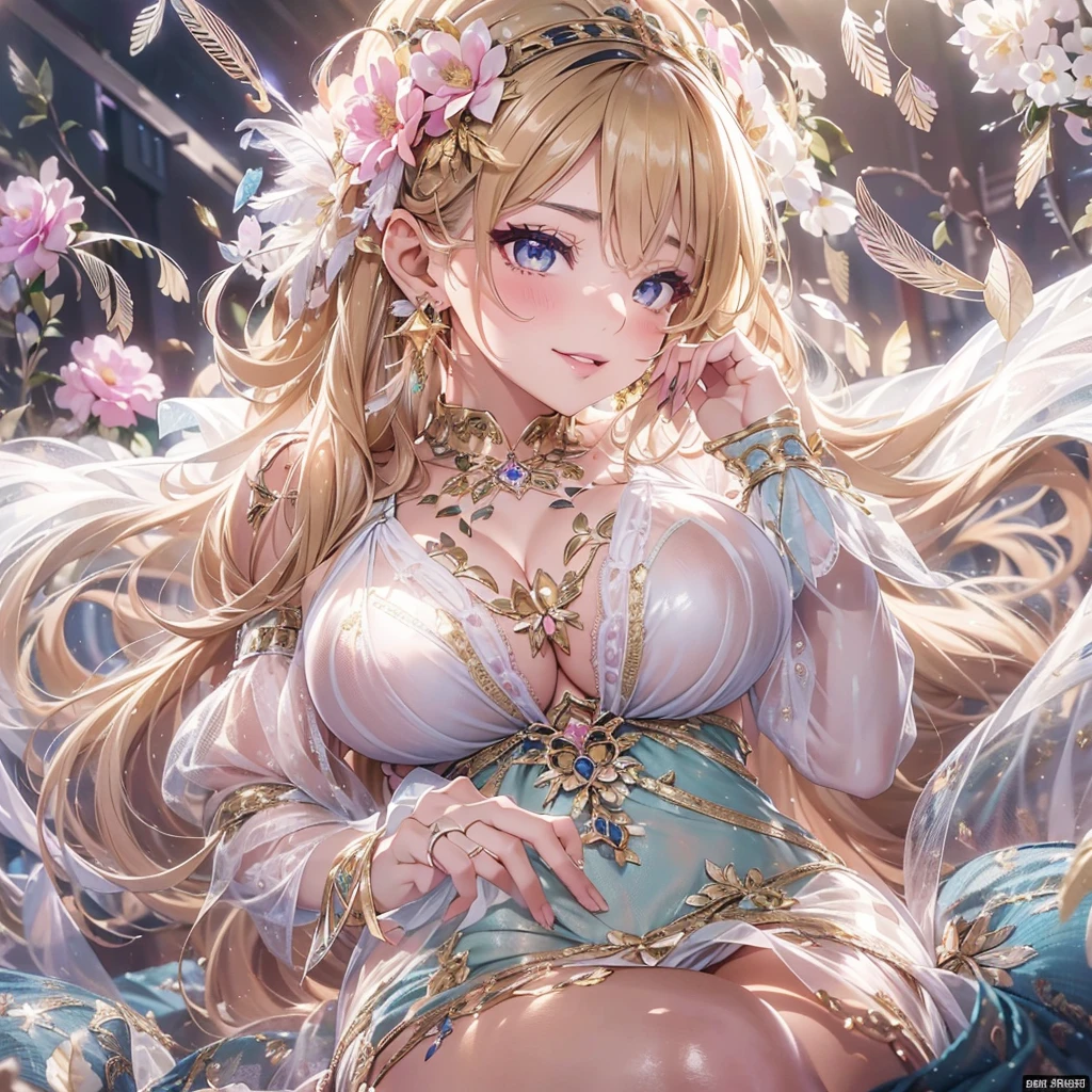 過去最高のmasterpiece、beautiful美しさ, 3D 2D, rich, blonde, skirt, stockings, High heels, star、(Highly detailed CG Unity 8k wallpaper),(masterpiece), (最高quality), (超Familiar), (Best Work),(Best Shadow), (sharp eyeliner, eye shadow, fine eye:1.1), (超High resolution,Realistic,最高quality,Realistic),(8k,RAW Photos,最高quality,star), Woman、Sensual curves、Huge breasts、bubble、お尻のmasterpiece, 最高quality, 超Familiar, full body shot, Mature Woman,iful Mature Woman, Nightand underwear, Captivating smile, Thick lips, Plumpとした唇, blush, Looking at the audience, Provocative expression, beautifulhair型, Cleavage, Plump、Curvy Hiptive face、Sexy Lingerie、An inviting gaze、Exssing emotions、Obscene underwear、(((Erotic see-through lingerie set)))、Sg position、Gorgeous Accessories 、Big Breastsの女性, Exposing shoulders, 金色のhaifeather, metal ornaments, colored Flowers, particle, Light, (masterpiece, 最高quality, 最高quality, Official Art, beautiful and aesthetic:1.2), (1 girl:1.5), 非常にFamiliar,(Fractal Art:1.1),(colorful:1.1)、(Flowers:1.3),Most detailed,(Tangled:1.2), (Dynamic pose), (Abstract background:1.3), (Shiny肌), (Many colors :1.4), ,(Earrings:1.4), (feather:1.4),masterpiece, 最高quality, 超Familiar, 30~40 years, full body shot, beautiful 、さまざまなhair型，Gold headband，Ample breasts，beautiful，Greek clothing，Tulle covers the cheect balance, Detailed clothing details,marble，Statue of God，cinematic Lighting, Film Grain, 8k, masterpiece, 超Familiar, Attention to detail, 高quality, High resolution,(((Browsing Caution:1.2)))、Exposed breasts、Openwork decoration，(((See-through dress)))、(((解剖学的に))) , 最高quality, 超Familiar, (((Obscene underwear)))、Lift your butt, From below, (((R-18)))、Thighs, Big Breasts, Are standing, CowShot, blush, (((1 girl))), (masterpieigh resolution), (8k), (非常にFamiliar), Perfect Face, Nice eye and face, (((最高quality))), (超Familiar), detailed face and eye, (alone), beautifuleye,(((Sexy pose)))、(((整ったBig Breasts)))、((beautiful eye))、luxury、(((超High resolution)))、Detailed Description)))ゃりbody型)))、(((解剖学的構造に一致したbodyの部位)))、beautiful長いまつ毛、バランスのとれたbody型,2 feet、Just the right size for your legs and arms、Fishnet tights、glamorous、(((Clear white and black eye)))、lipstick、Shine、(Undistorted face, eye, body)、jewelry、gem、(長くカールしたbeautifulまつ毛)、(((バランス良いbeautiful胸)))、(transparent, Exquisite skin:1.2)、(((完璧なglamorousボディー)))、Actress&#39;s face、Super beautiful、Cute Smile、Healing beauty、Flower Shower、完璧なeye、Realistic depiction、Super sexy、Shiny、glamorous、double eyelids、Good dark compensate、compensate、ぼやけていないeye , expensive_qity, expensive_solve, masterpieceI wore it, whitespace, colorful, 1 girl, alone, white_hair, prism hair, [pink|green] eye, gradient eye, multicolored eye, Shine eye, Shine, Shine, Shine white particles, alone、one-shot、Adorable、Plump、艶やかでbeautiful肌、はっきりしたeye鼻立ち、Realistic eyes、whiteい肌, Real human skin, (Familival Face, pore, (8k, RAW Photos, Realistic: 1.4), One Girl, (Gentle, goddess-like eyes) happiness: 1.2), (Lip gloss, eyelash, Terrible face, 最高quality, 超High resolution, wide Lighting, Natural Shading)、ぼやけていないeye、(((Plump face)))、Cute face 、(((つやつやのShine肌)))、eyeの補正
