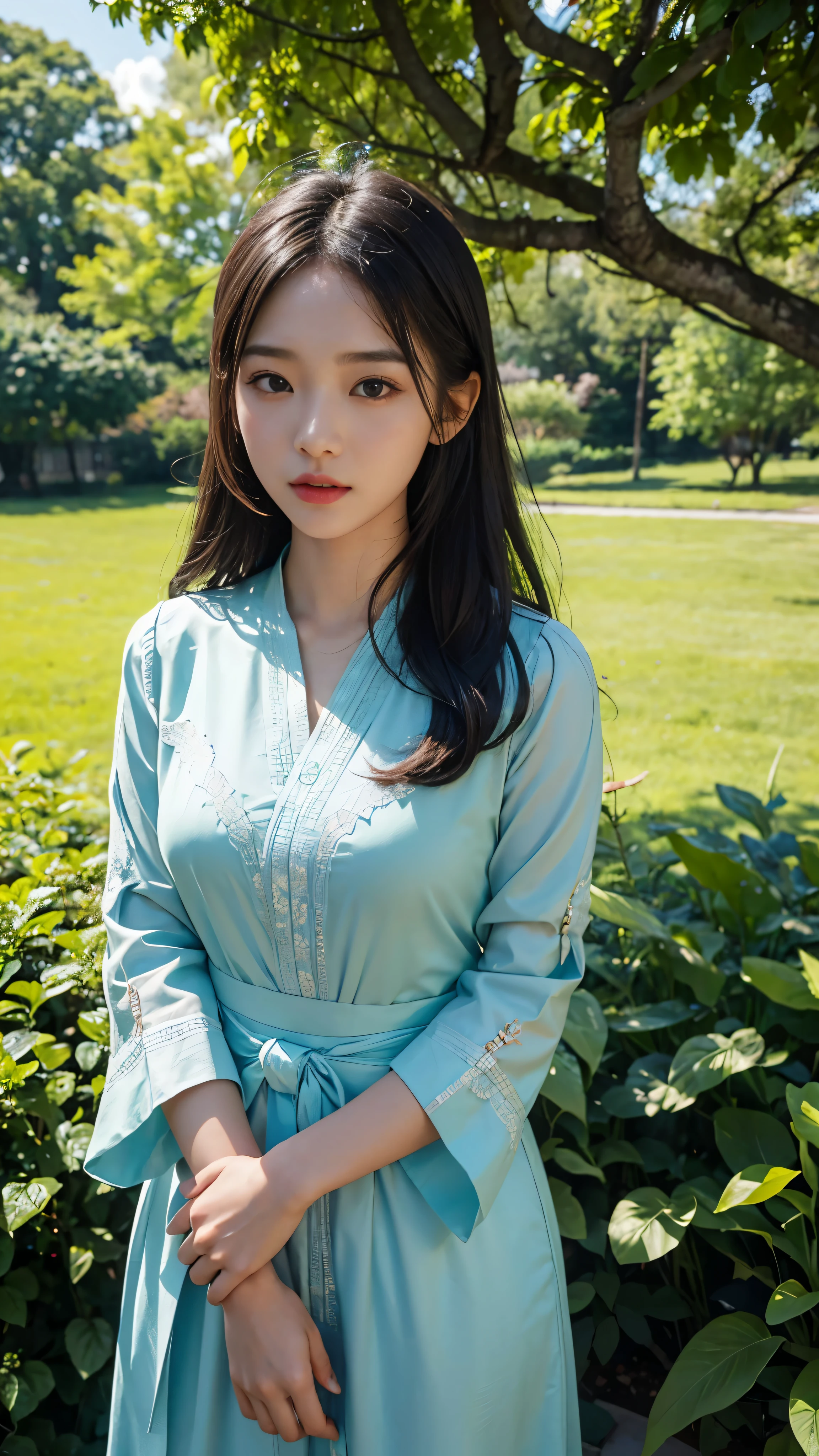 The color matching trends for the summer of 2024 focus on several key points：Bright、Contrast and nature。Here are some amazing color matching suggestions：Sky blue + Deep Red：
Sky blue色的上衣或裙子搭配Deep Red色配饰，Contrasting and dramatic。