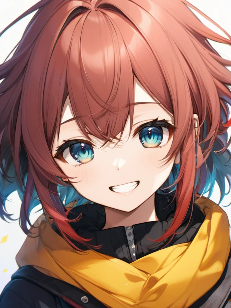 chibi, 2.5D anime, (masterpiece:1.2), (best quality),(ultra detailed),(extremely detailed),(absolutely resolution) ,absurdres,8k,
BREAK, 1girl, solo, gradation hair, messy hair, grin,