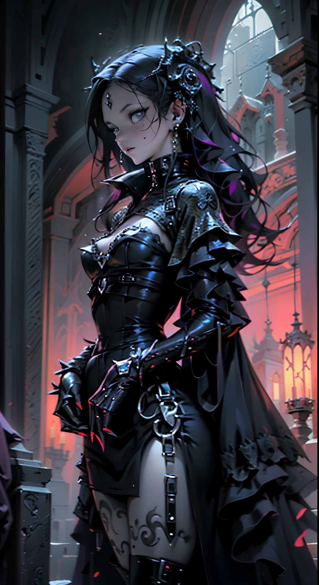 blank line girl from galaxy moon military bikini Bikini Armor arms boots Wearing a shiny breastplate Squat pink sneakers
