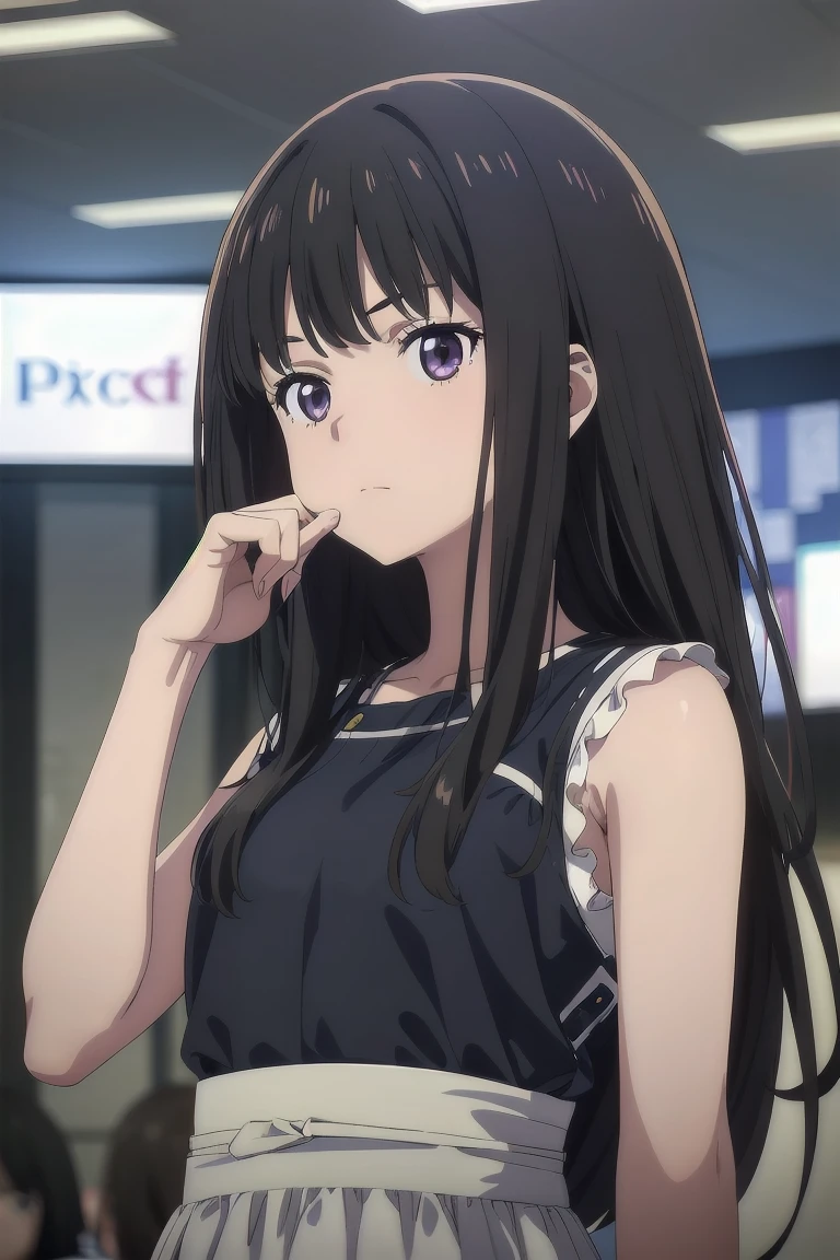 (((Pixel Perfect, Perfect detail))), alone, 1 girl, takina inoue, Looking at the audience, Shut your mouth., Upper Body