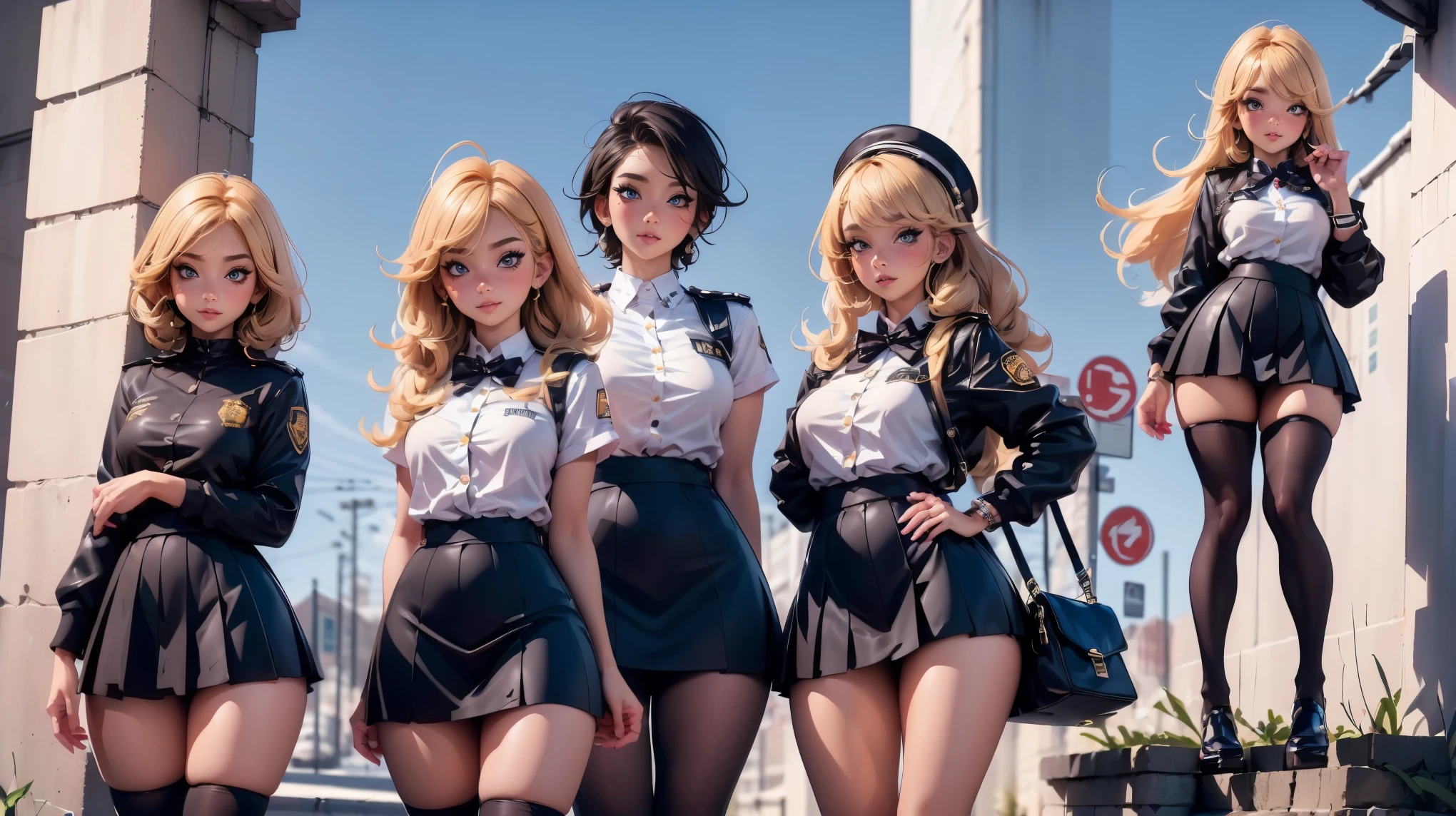 ((We have 4:1.8))、(4 sisters)、gal、(neon street)、(Four tall high school girls with model figures:1.7)、(Standing facing this), Full body photo shoot、(school trip photos)、(wide thighs, very long legs), high heels on the ground, classroom, (masterpiece:1.3), (8K, realistic, Raw photo, highest quality: 1.4), beautiful face, (realistic face), (blonde short cut:1.3), realistic eyes, very beautiful eyes, realistic skin, beautiful skin, ultra high resolution, Super realistic, very detailed, golden ratio, cute, cute female teacher, High school girl in summer clothes, surreal high school girl, pleated micro mini skirt, Milk splashed on the uniform、Wet panties、pantyhose, (black stockings)、high heel loafers, full body figure, thin arms, (big breasts)、black leather designer bag、 High school girl in jk uniform, surreal high school girl, pleated micro mini skirt, Milk splashed on the uniform、Milk splashed on pantyhose、pantyhose, black stockings、high heel loafers, full body figure, thin arms, big breasts、 wide thighs、long legs,((We have 4:1.8))、(4 sisters)、gal、(neon street)、(Four tall high school girls with model figures:1.7)、(Standing facing this), Full body photo shoot、(school trip photos)、(wide thighs, very long legs), high heels on the ground, classroom, (masterpiece:1.3), (8K, realistic, Raw photo, highest quality: 1.4), beautiful face, (realistic face), (blonde short cut:1.3), realistic eyes, very beautiful eyes, realistic skin, beautiful skin, ultra high resolution, Super realistic, very detailed, golden ratio, cute, cute female teacher, High school girl in summer clothes, surreal high school girl, pleated micro mini skirt, Milk splashed on the uniform、Wet panties、pantyhose, (black stockings)、high heel loafers, full body figure, thin arms, (big breasts)、black leather designer bag、 High school girl in jk uniform, surreal high school girl, pleated micro mini skirt, Milk splashed on the uniform、Milk splashed on pantyhose、pantyhose, black stockings、high heel loafers, full body fi