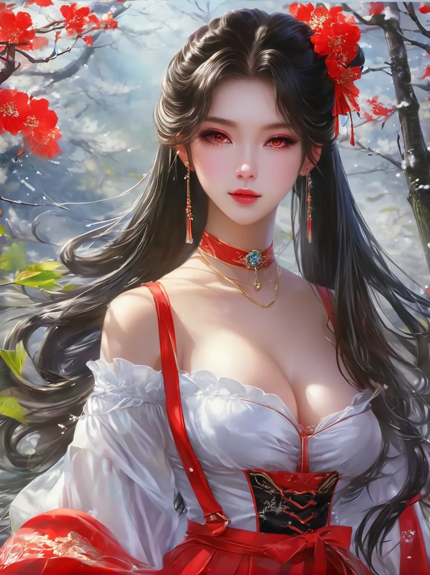可爱ofFairy,girl,1个girl,(((A little bit,Very smallof身体,Very small))),((())),((动漫Fairy 有极其可爱和美丽of辫子头发)),(((Fairy,Fairy耳朵))),(((Large Breasts))),((((Black Hair:1.35,Double ponytail hairstyle,Dyeing inner hair,Breathe through your ears)))),(((Red Eyes:1.3))),复杂ofof眼睛,美丽细节of眼睛,对称of眼睛,big eyes:1.5,(((光滑of皮肤:1.5,明亮of皮肤: 1.5,黝黑of皮肤,闪亮of皮肤,非常闪亮of皮肤,闪亮of身体,Plastic Glitter Leather,夸张of闪亮皮肤,发光of皮肤))),(详细of身体,(详细of面部)), 可爱of,of,大胆of,Absolutely great opportunity, 暴露of服装,露出你of皮肤,(((性感of红色毛皮大衣,Red fur coat suit,穿着红色of皮大衣:1.3,Red winter coat))), ((Red mini skirt,带毛边ofRed mini skirt,Visible suspenders)),(Bib),(White gloves,红色of衣服,Half naked,带一点红色of衣服,(((raw edge clothes)))),(((复杂ofof服装,复杂ofof衣服,Embroidered clothing,华丽of服装,embroide红色of衣服,华丽of衣服))),(Dynamic poses:1.0),尴尬of,(center,合适of比例,rule of thirds),((下雪of松林)),winter,landscape:1.25,((复杂ofoflandscape)),((Snow forest background)), (光滑of冬季装饰品),high resolution,Be focused,(Ultra Detailed,Very detailed),(实际of艺术作品:1.37),(Very detailedofCG unity 8k壁纸),(((明亮of颜色,充满活力of主题))),(复杂of),(masterpiece),(最好of质量),Artistic images,(由sldr拍摄of照片),(复杂ofof背景),完美渲染of面部,完美of面部细节,实际ofof面部,Reality,Analog style,(((复杂ofof细节))),(((实际of))), (((Camel toe, White tights)))