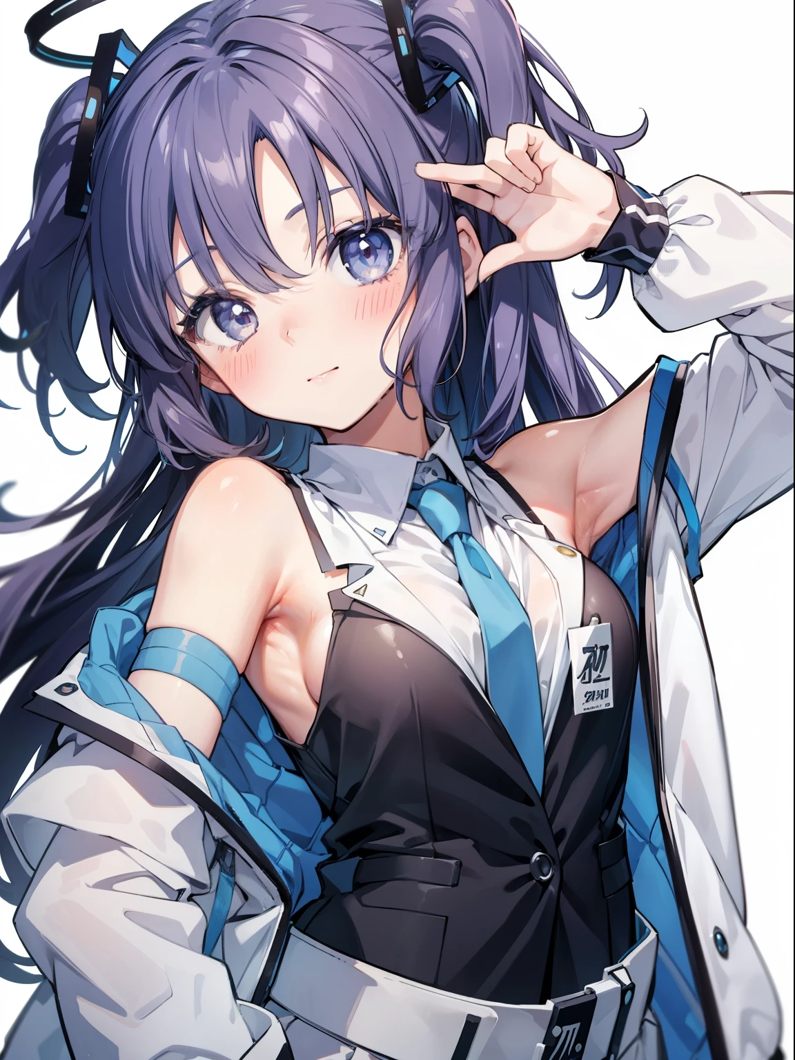 Yuka Hayase、Good looking girl (blush, Perfect Face), independent , Looking at the camera, masterpiece, Anime art style, Cute Characters, Most detailed, high quality、Nico Nico Smile、Show your armpits