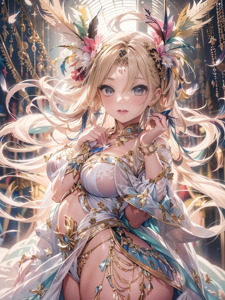 過去最高のmasterpiece、beautiful美しさ, 3D 2D, rich, blonde, skirt, stockings, High heels, star、(Highly detailed CG Unity 8k wallpaper),(masterpiece), (最高quality), (超Familiar), (Best Work),(Best Shadow), (sharp eyeliner, eye shadow, fine eye:1.1), (超High resolution,Realistic,最高quality,Realistic),(8k,RAW Photos,最高quality,star),Mature Woman、Sensual curves、Huge breasts、Thighs、bubble、お尻のmasterpiece, 最高quality, 超Familiar, full body shot, Mature Woman, beautiful Mature Woman, Nightgowns and underwear, Captivating smile, Thick lips, Plumpとした唇, blush, Looking at the audience, Provocative expression, beautifulhair型, Cleavage, Plump、Curvy Hips、Attractive face、Sexy Lingerie、An inviting gaze、Expressing emotions、Standing position、Gorgeous Accessories 、Big Breastsの女性, Exposing shoulders, 金色のhair, colored feather, metal ornaments, colored Flowers, particle, Light, (masterpiece, 最高quality, 最高quality, Official Art, beautiful and aesthetic:1.2), (1 girl:1.5), 非常にFamiliar,(Fractal Art:1.1),(colorful:1.1)、(Flowers:1.3),Most detailed,(Tangled:1.2), (Dynamic pose), (Abstract background:1.3), (Shiny肌), (Many colors :1.4), ,(Earrings:1.4), (feather:1.4),masterpiece, 最高quality, 超Familiar, 30~40 years, full body shot, beautiful 、さまざまなhair型，Gold headband，Ample breasts，beautiful，Greek clothing，Tulle covers the chest，Perfect balance, Detailed clothing details,marble，Statue of God，cinematic Lighting, Film Grain, 8k, masterpiece, 超Familiar, Attention to detail, 高quality, High resolution,Openwork decoration，(((解剖学的に正しいbody))) , 最高quality, 超Familiar, Lift your butt, From below, Thighs, Big Breasts, Are standing, Cowboy Shot, blush, (((1 girl))), (masterpiece:1.3), (High resolution), (8k), (非常にFamiliar), Perfect Face, Nice eye and face, (((最高quality))), (超Familiar), detailed face and eye, (alone), beautifuleye,(((Sexy pose)))、(((整ったBig Breasts)))、((beautiful eye))、luxury、(((超High resolution)))、(((Detailed Description)))、(((ぽっちゃりbody型)))、(((解剖学的構造に一致したbodyの部位)))、beautiful長いまつ毛、バランスのとれたbody型,2 feet、Just the right size for your legs and arms、Fishnet tights、glamorous、(((Clear white and black eye)))、lipstick、Shine、(Undistorted face, eye, body)、jewelry、gem、(長くカールしたbeautifulまつ毛)、(((バランス良いbeautiful胸)))、(transparent, Exquisite skin:1.2)、(((完璧なglamorousボディー)))、Actress&#39;s face、Super beautiful、Cute Smile、Healing beauty、Flower Shower、完璧なeye、Realistic depiction、Super sexy、Shiny、glamorous、double eyelids、Good dark compensate、compensate、ぼやけていないeye , expensive_quality, expensive_solve, masterpiece, whitespace, colorful, 1 girl, alone, white_hair, prism hair, [pink|green] eye, gradient eye, multicolored eye, Shine eye, Shine, Shine, Shine white particles, alone、one-shot、Adorable、Plump、艶やかでbeautiful肌、はっきりしたeye鼻立ち、whiteい肌, Real human skin, (Familiar), Oval Face, pore, (8k, RAW Photos, Realistic: 1.4), One Girl, (Gentle, goddess-like eyes) happiness: 1.2), (Lip gloss, 最高quality, 超High resolution, wide Lighting, Natural Shading)、ぼやけていないeye、(((Plump face)))、Cute face 、(((つやつやのShine肌)))、eyeの補正