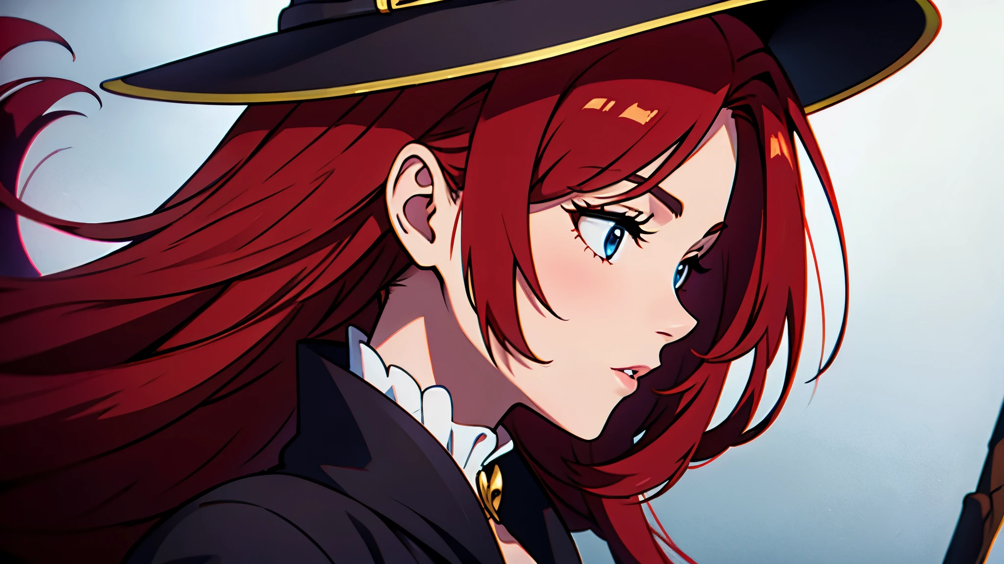 witch　girl　Red hair　profile