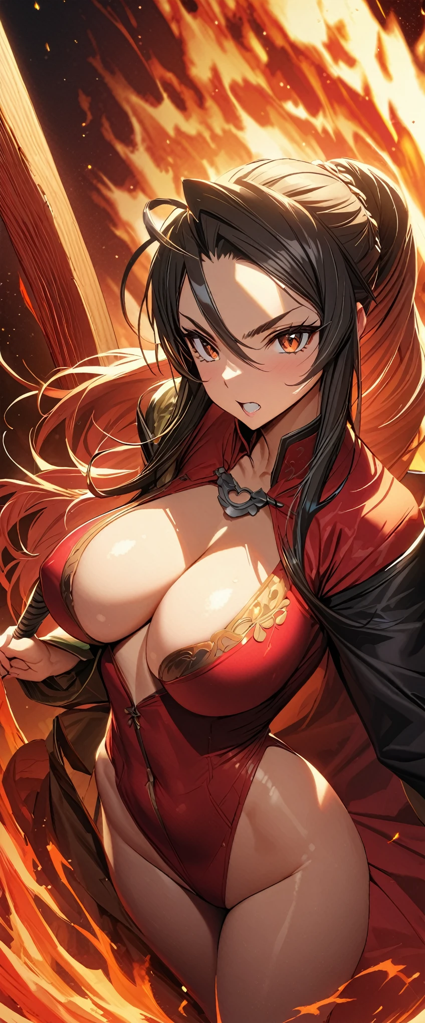 ((Masterpiece, top quality, high resolution)), ((highly detailed CG unified 8K wallpaper)), (huge stunning goddess shot, very hot and sexy, jaw dropping beauty, perfect proportions, beautiful body, slim body beauty: 1.4), Female Swordsman, Hero of the Three Kingdoms,