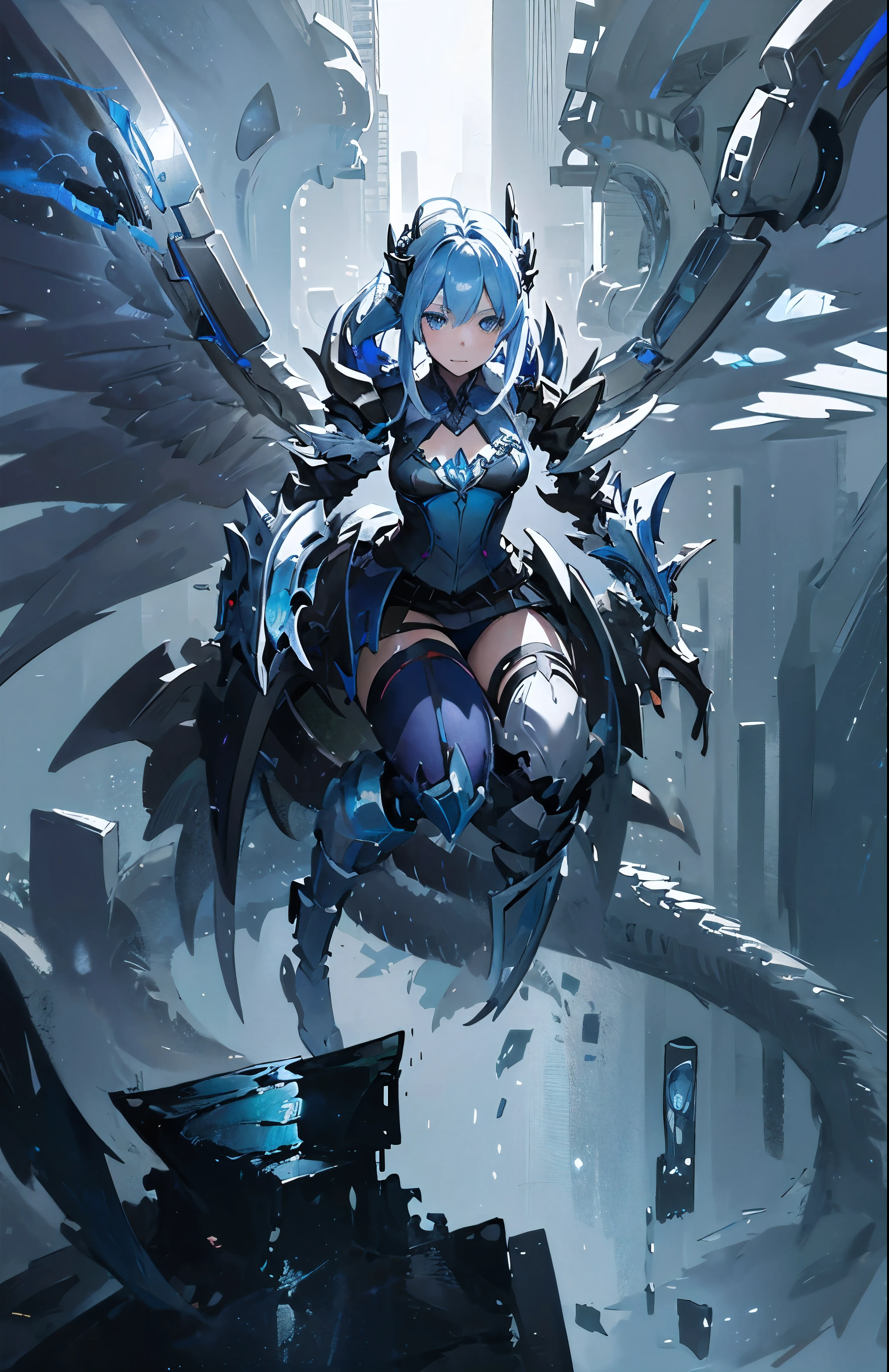 Anime girl with dragon wings, Dragon Girl, From Arknights, Queen of Dragons, Devil Anime Girl, Detailed digital anime art, Anime Monster Girl, Detailed anime art, artstation pixivでトレンド, Blue scales covering her chest, the Dragon Girl portrait, Dragon Queen, Detailed Key Anime Art, Detailed Anime Character Art, Blue armor with a dragon motif