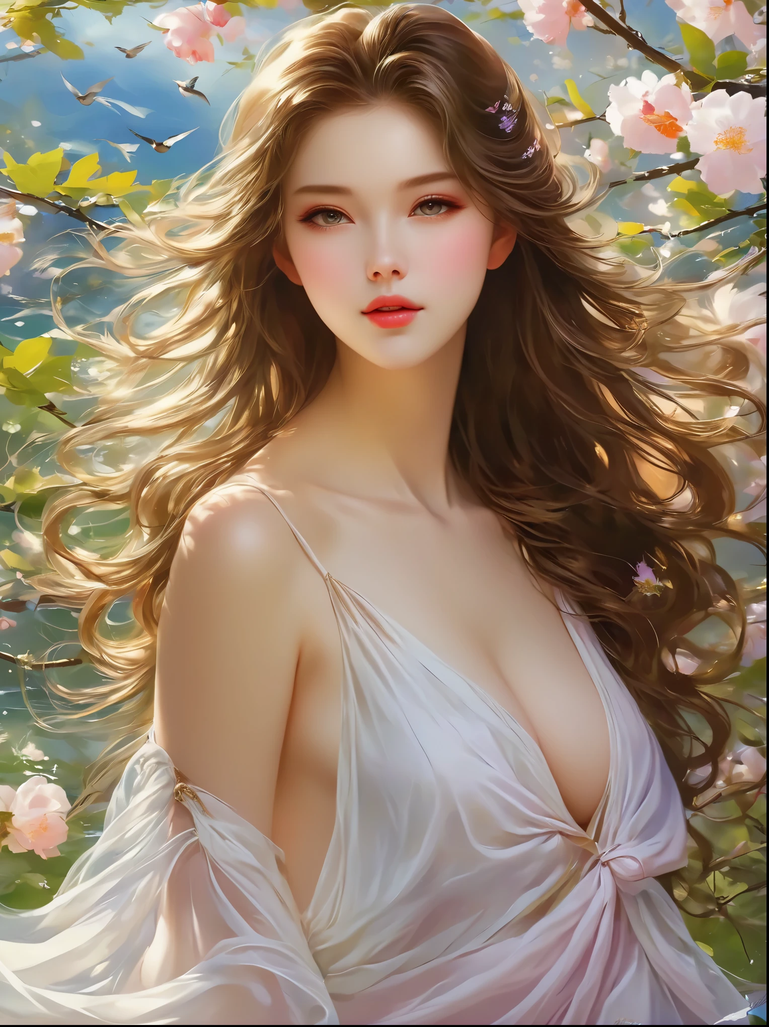 (masterpiece,Best quality:1.2),1girl,solo,(whole body:1.3),She is slender,Light as a swallow,Even wearing simple clothes can't hide her elegance,她的曲线起伏如masterpiece大自然的雕琢,The perfect combination of plumpness and slenderness,Amazing her beauty