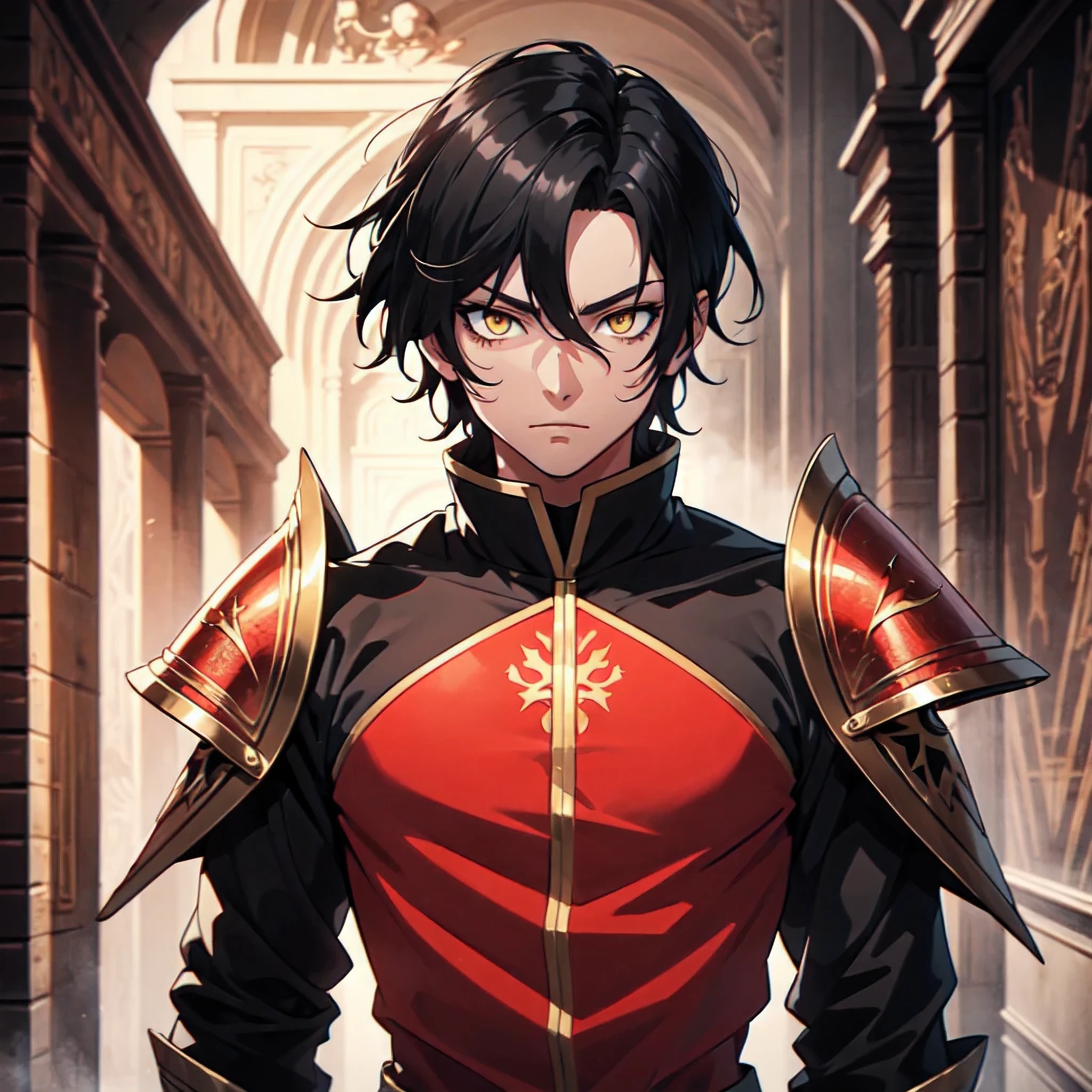 128K Ultra High Definition,
128K Ultra High Quality,
128K Ultra High Resolution,
Best Definition,
Best Quality,
Best Resolution,
Perfectly Detailed,
Perfectly Designed,
Extremely Detailed,
Extremely Designed,
Hyper Detailed,
Hyper Definition,
Hyper Quality,
Hyper Resolution,
Masterpiece,
(((Anime))),
Body Shot,
(((Boy))),
Handsome,
Muscular Body,
(((Black Short Hair))),
(((Yellow Eyes))),
(((Hyper Detailed & Perfectly Designed With Ultra High Quality Red Ruby Warlord Armor))),
(((Inside Of Medieval Royal Palace Background Scenery))),