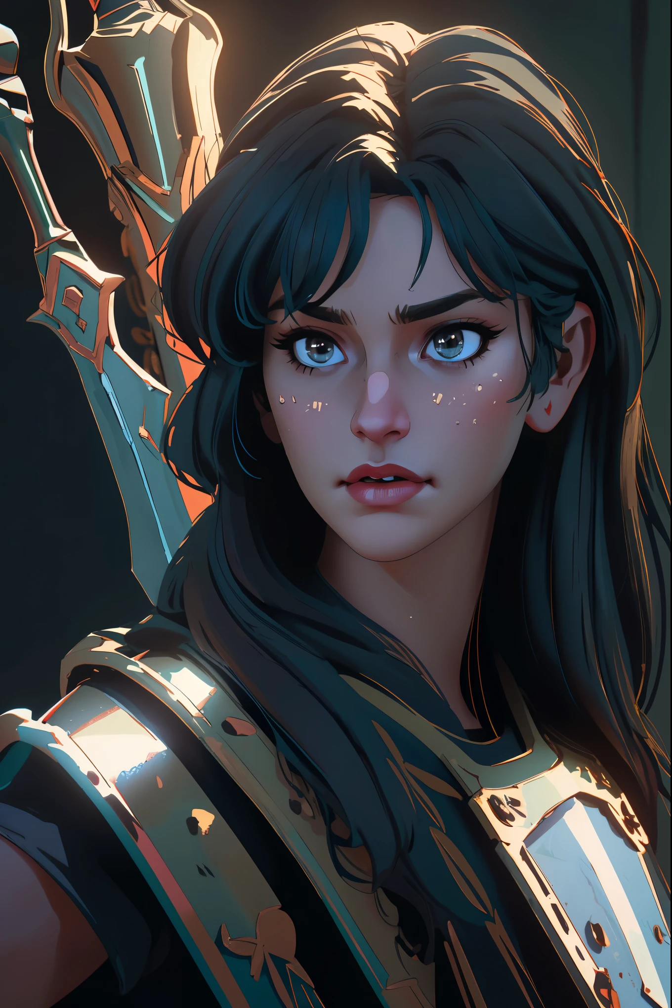 Hyperrealistic, splash art, concept art, mid shot, intricately detailed, color depth, dramatic, 2/3 face angle, side light, colorful background --auto --s2