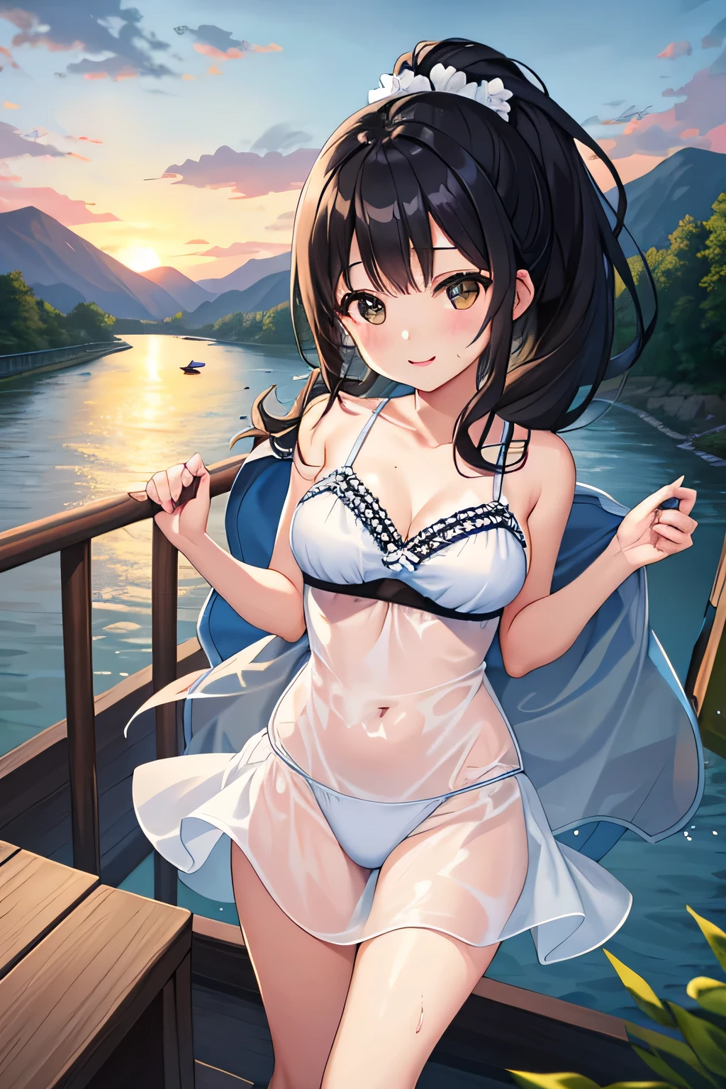 (highest quality:1.4)、(High resolution)、Detailed Background、(Beautiful face in every detail:1.4)、Anatomically correct、(Draw the usual number of fingers:1.2)、(Detailed facial expressions)、Beautiful, smooth skin、Beautiful teenage girl、(Three Women:1.2)、(Huge breasts:1.3)、brown hair、Black Hair、ponytail、Long Hair、Realistic、Perfect body line、cute、Cute gestures、Cowboy Shot、
Cut-out design swimsuit、Since you may get wet, wearing a chiffon cover-up will help you look sexy and stay comfortable.、See-through dress、Wear a bikini under a one-piece、The dress becomes transparent when wet、
(Woman enjoying river boat ride:1.5)、
This is one of the most popular spots for rafting on the Colorado River..、
Enjoy the spectacular views surrounded by overwhelming nature.、
Letting yourself go with the flow of the river、A unique experience with spectacular views of the surrounding rocky mountains.。.、
Down the river at dusk, You can enjoy the beautiful view of the sunset reflected on the river surface..、
Not only can you experience the natural beauty and historical value of the area,, You can also experience adventure.、Enjoy the bounty of nature、Enjoy a relaxing time on board、cute