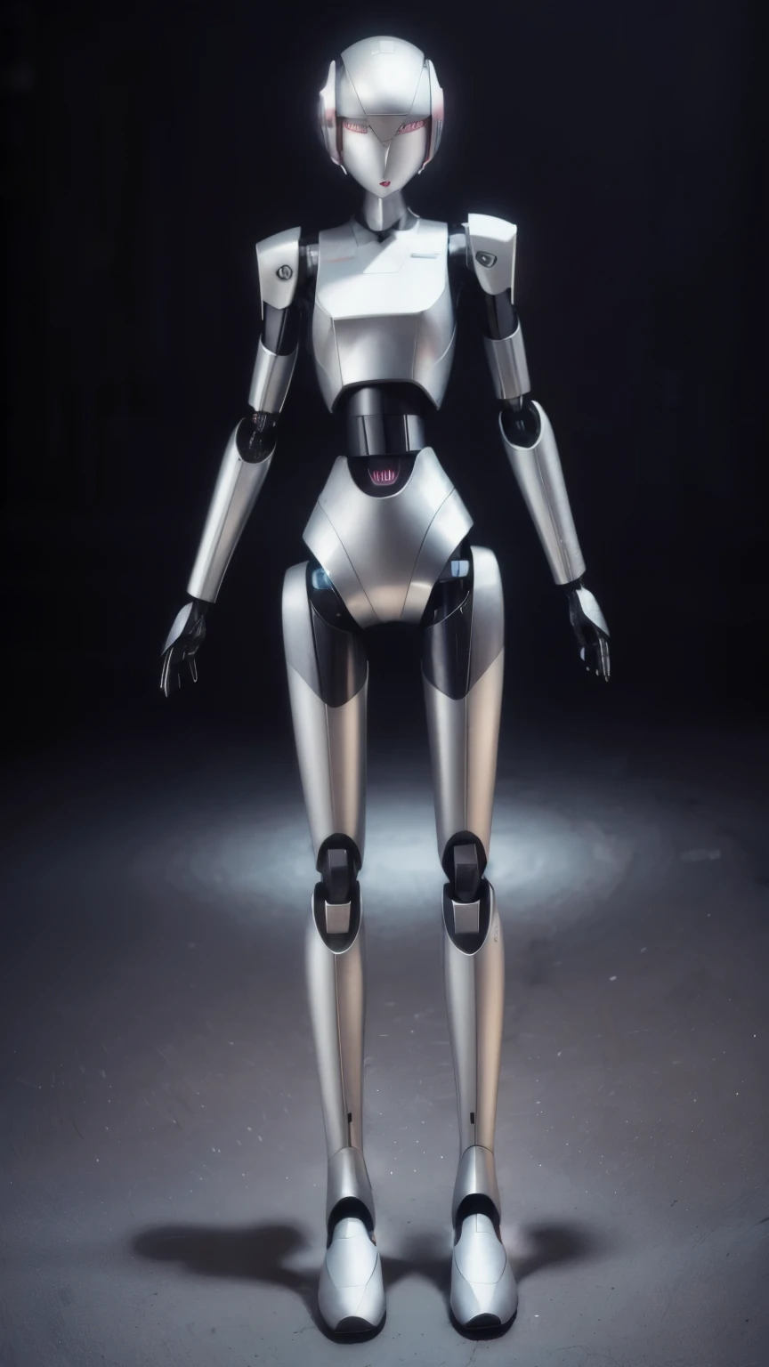 yborg, pink there, Silver, Metallic body, Robot Parts, Metal Parts, Super Detailed Face, Super well-formed face, of the highest quality, a small face, a small head, full body, Brown hair, Slender body, Camera gaze, Internal Mechanical Exposure, Idol, Well-proportioned body, gravure, Photo session, Akihabara, Moe Pose, Standing with legs open, Model body type, sad, Embarrassing,(Perfect Robot Girl),(Perfect machine body)